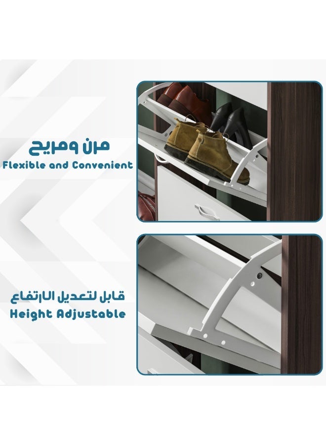 بكسل للأثاث دولاب أحذية قلاب من بكسل الأثاث بتصميم موفّر للمساحة, 3 أرفف تخزين, 120*60*24 - Image 4